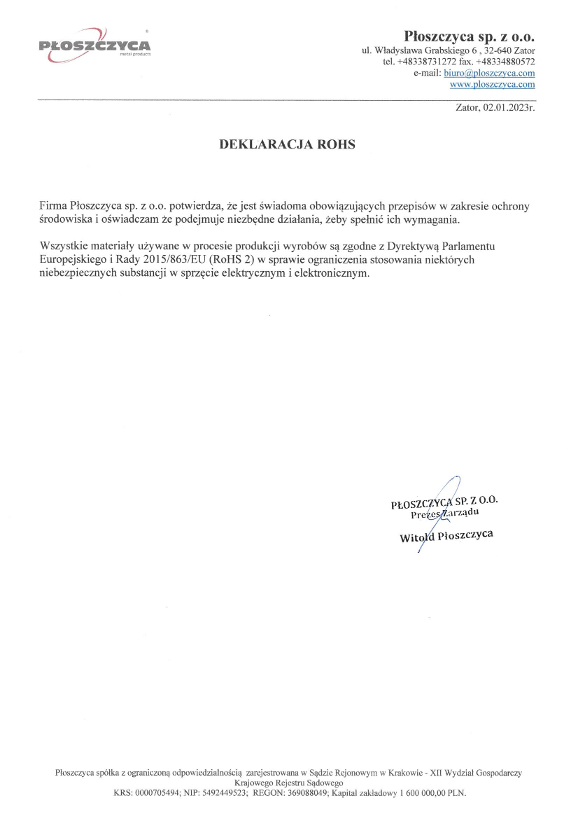 Oświadczenie ROHS